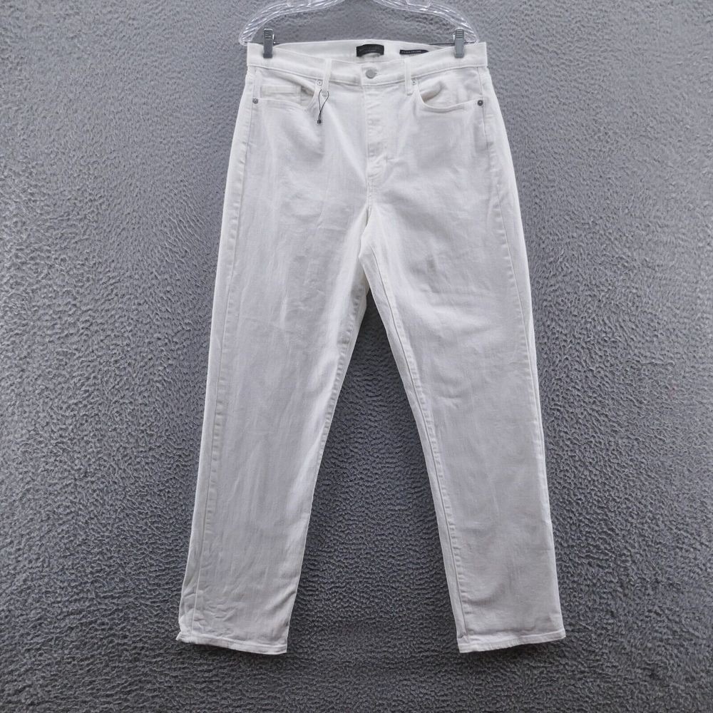 Banana Republic White Mid Rise Straight Leg Premium Denim Jeans Womens 30 Summer